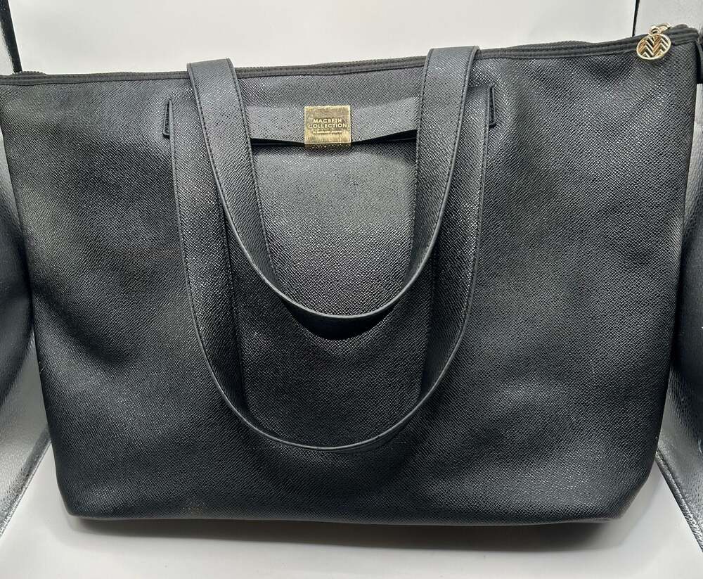 Macbeth Collection Black Computer Tote Bag 2 Handles